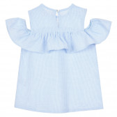 Карирана блуза с паднали ръкави за бебе, многоцветна ZY 321315 4