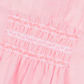 Памучна рокля с къс ръкав за бебе, розова ZY 321354 2