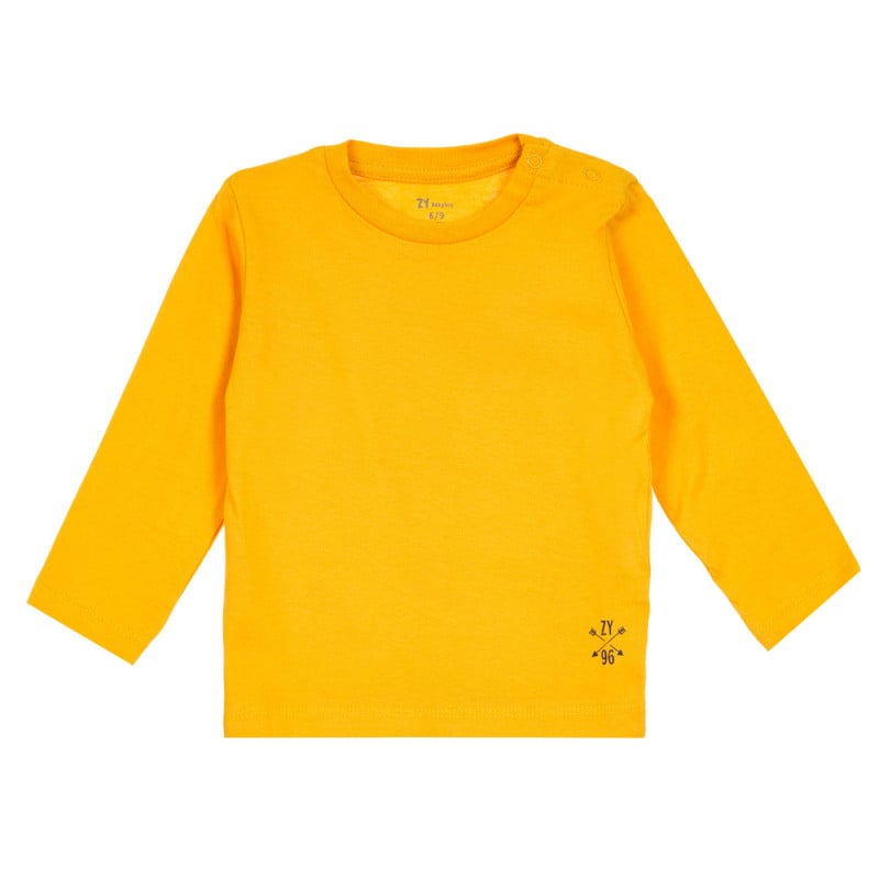 Памучна блуза с логото на бранда за бебе, жълта  321361