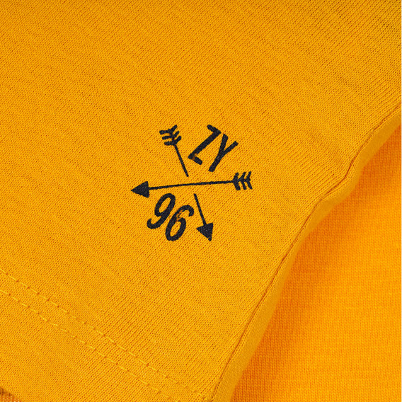 Памучна блуза с логото на бранда за бебе, жълта ZY 321362 2