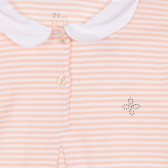 Блуза с дълъг ръкав в бяло и оранжево райе ZY 321492 2