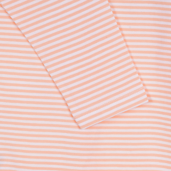 Блуза с дълъг ръкав в бяло и оранжево райе ZY 321494 4