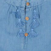 Блуза тип туника с къдрички за бебе, синя ZY 321525 2
