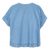 Блуза тип туника с къдрички за бебе, синя ZY 321527 4