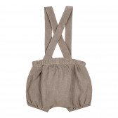 Къс панталон с текстилни тиранти и дървени копчета за бебе ZY 321545 2