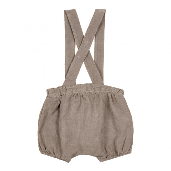 Къс панталон с текстилни тиранти и дървени копчета за бебе ZY 321545 2