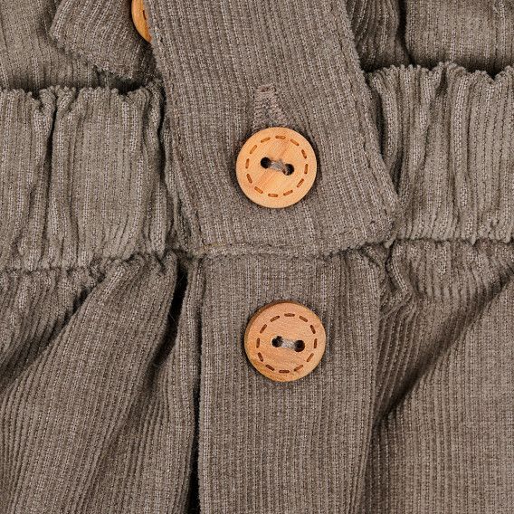 Къс панталон с текстилни тиранти и дървени копчета за бебе ZY 321547 4