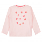 Памучна блуза с брокатен акцент, розов ZY 321623 