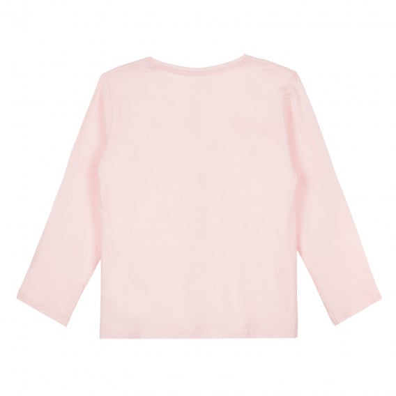 Памучна блуза с брокатен акцент, розов ZY 321625 3