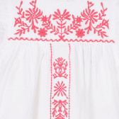 Блуза без ръкави с флорална бродерия, бяла ZY 321639 2