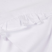 Памучна блуза с щампа и брокатен акцент, бяла ZY 321668 3