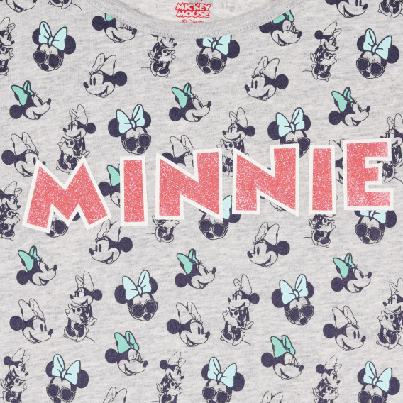 Памучна тениска с принт на Minnie, сива ZY 321675 2