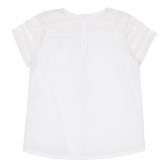 Памучна блуза с дантелен акцент, бяла ZY 321683 2