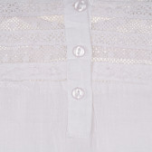 Памучна блуза с дантелен акцент, бяла ZY 321684 3