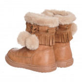 Ботуши с ресни и пух, кафяви Cool club 321801 2