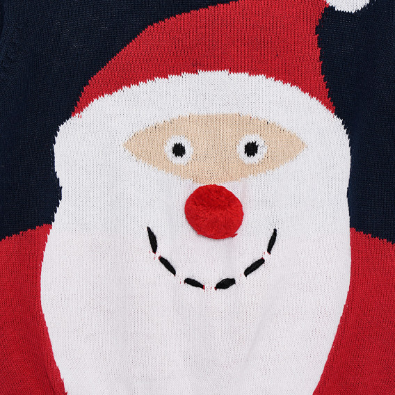 Пуловер с апликация "Дядо Коледа", син Cool club 322027 2