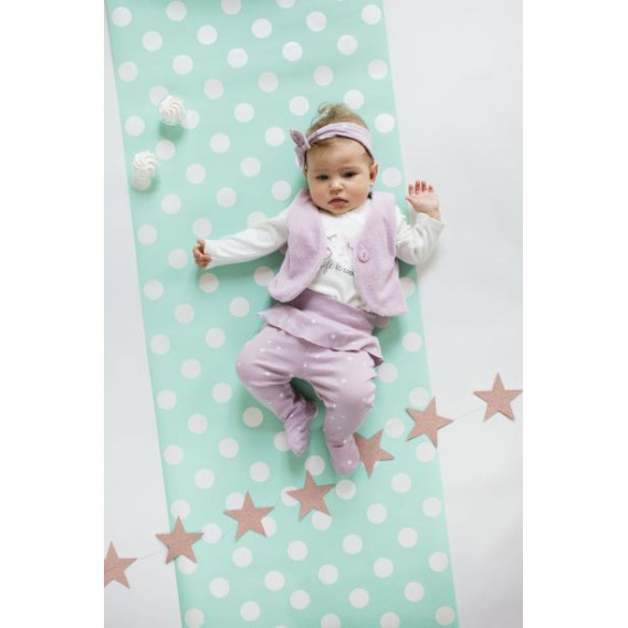 Памучни ританки за бебе с принт звездички розови Pinokio 32233 2