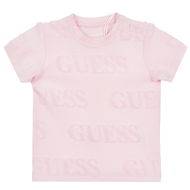 Тениска с името на бранда за бебе, розова  322596