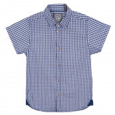 Памучна карирана риза с къс ръкав, синя Cool club 323270 
