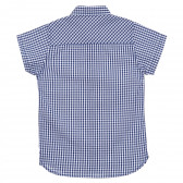 Памучна карирана риза с къс ръкав, синя Cool club 323273 4