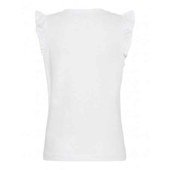 Тениска от органичен памук за момиче бяла Name it 32335 2