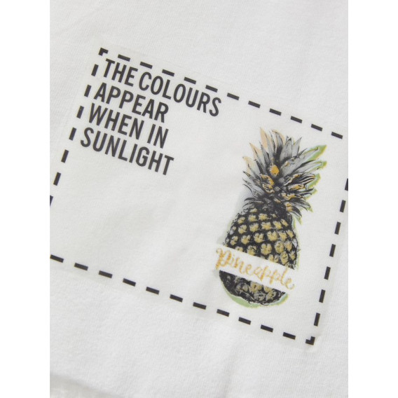 Тениска от органичен памук, с променящ се от светлината принт на ананас Name it 32337 2
