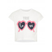 Къса тениска с принт True Love за момиче Name it 32353 