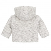 Плетена жилетка с пухена качулка за бебе, светлосива Cool club 323631 4