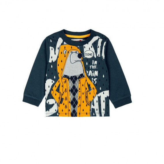 Памучна блуза с дълъг ръкав и светещи в тъмното елементи за бебе момче Boboli 324 