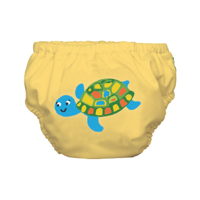 Бански за бебе в жълт цвят с костенурка - размер S - от 9 до 12 кг.  3246