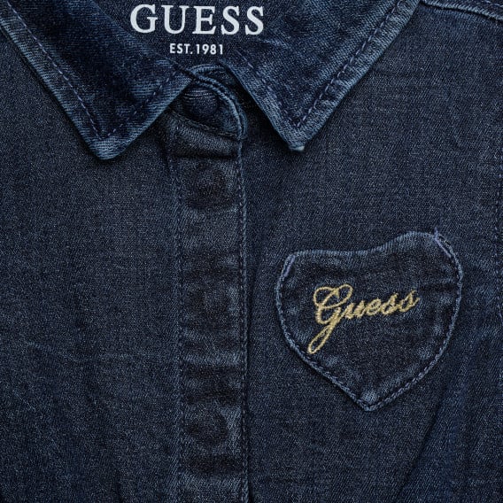 Дънкова рокля с фигурални акценти и гащички за бебе Guess 324611 4