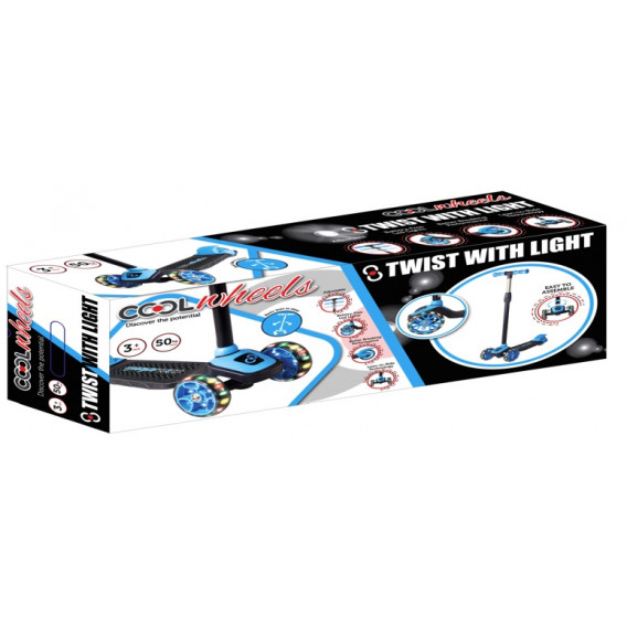 Тротинетка 3+ с 3 колела и LED светлини, синя Furkan toys 324942 2