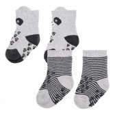 Комплект от два чифта чорапи за бебе Панда, сиви Cool club 324950 