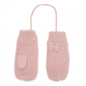 Плетени ръкавици за бебе с панделка, розови Cool club 324954 
