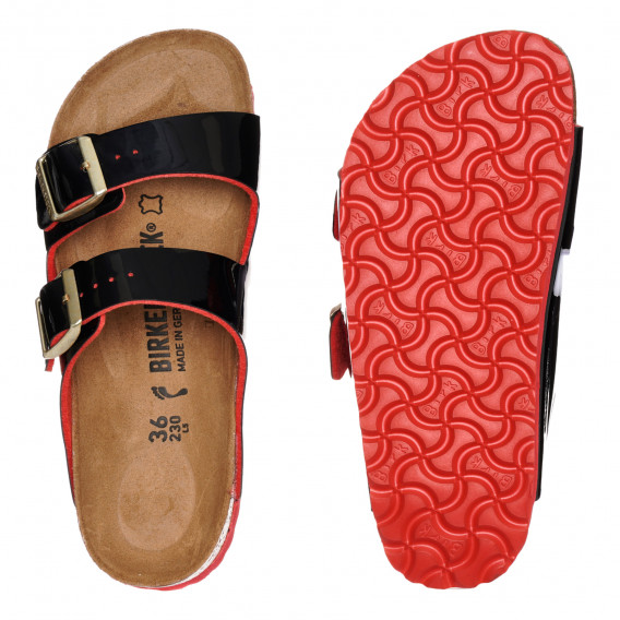 Лачени сандали Arizona в черно и червено Birkenstock 325263 3