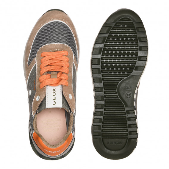 Маратонки с оранжеви акценти, многоцветни Geox 325394 3