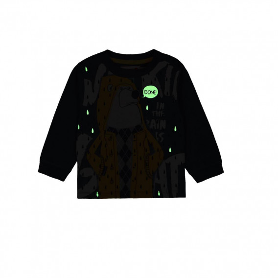 Памучна блуза с дълъг ръкав и светещи в тъмното елементи за бебе момче Boboli 326 3