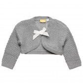 Памучна къса плетена жилетка с панделка за бебе Chicco 326041 