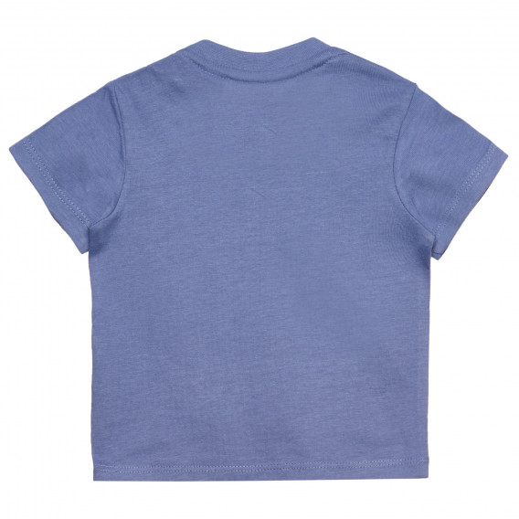 Памучна тениска с надпис, син цвят Chicco 326125 4