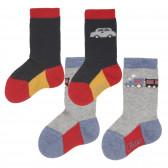 Памучен комплект от два броя чорапи с коли за бебе Chicco 326134 