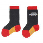 Памучен комплект от два броя чорапи с коли за бебе Chicco 326135 2