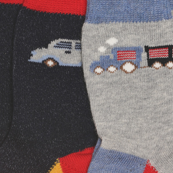 Памучен комплект от два броя чорапи с коли за бебе Chicco 326137 3