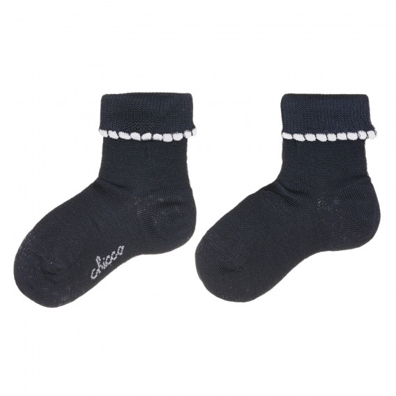 Памучни сини чорапи с интересни къдрички за бебе Chicco 326267 