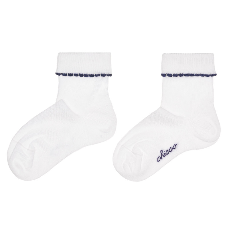 Памучни бели чорапи с интересни къдрички за бебе  326269