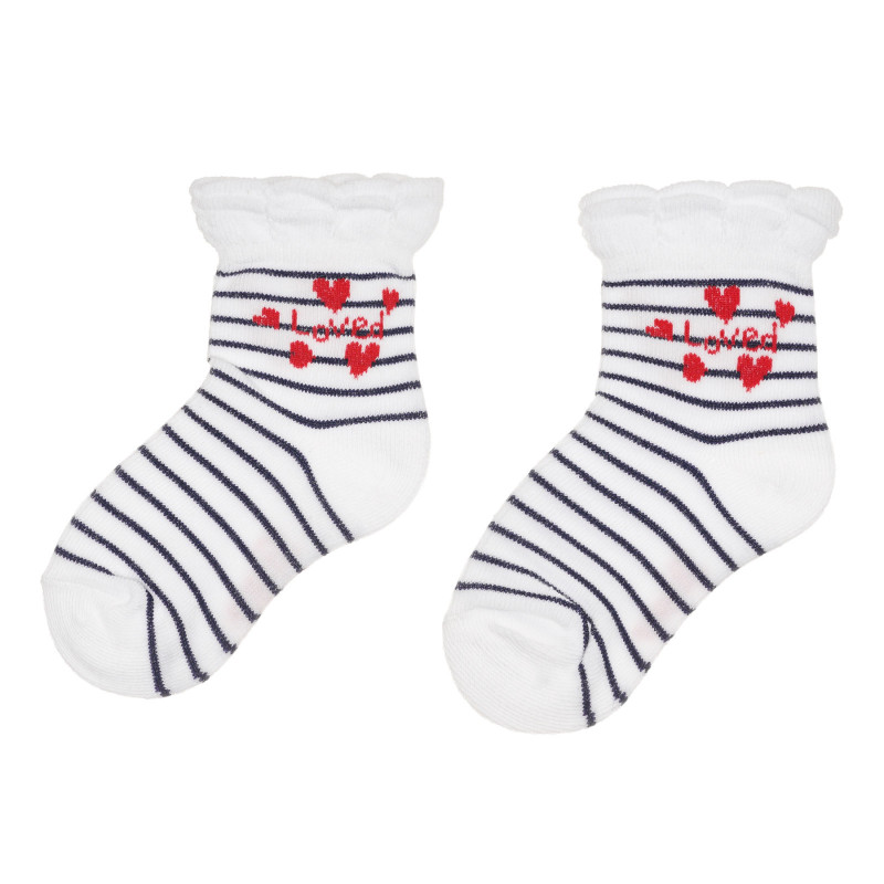 Памучни раирани чорапи LOVE за бебе  326271