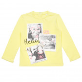 Памучна блуза с апликация за бебе, жълта Chicco 326343 