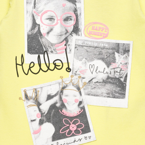 Памучна блуза с апликация за бебе, жълта Chicco 326344 2