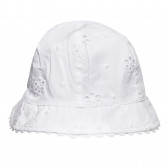 Памучна шапка с периферия, бяла Chicco 326398 