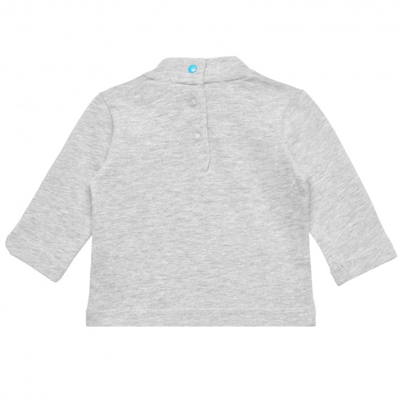 Памучна блуза с надпис за бебе, сива Chicco 326480 4
