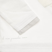 Памучна блуза с апликация на вратовръзка за бебе, бяла Chicco 326517 3